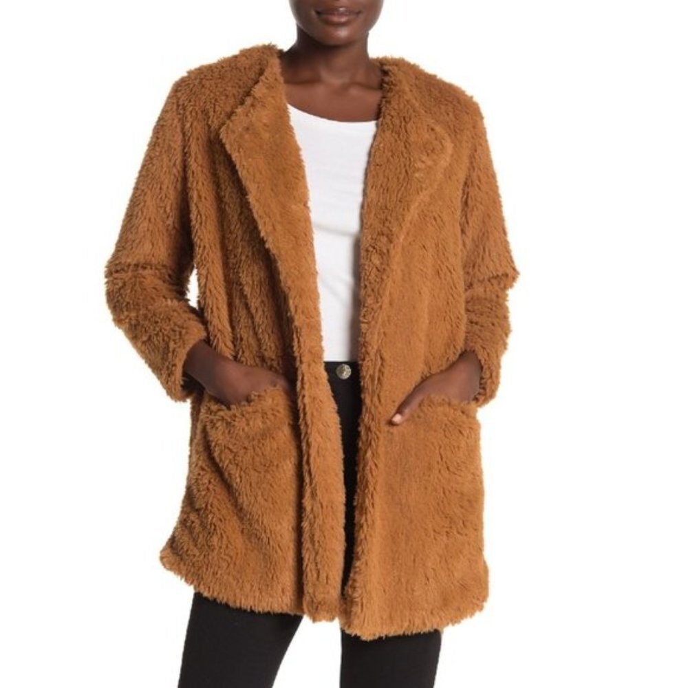 Democracy Faux Fur Open Front Jacket